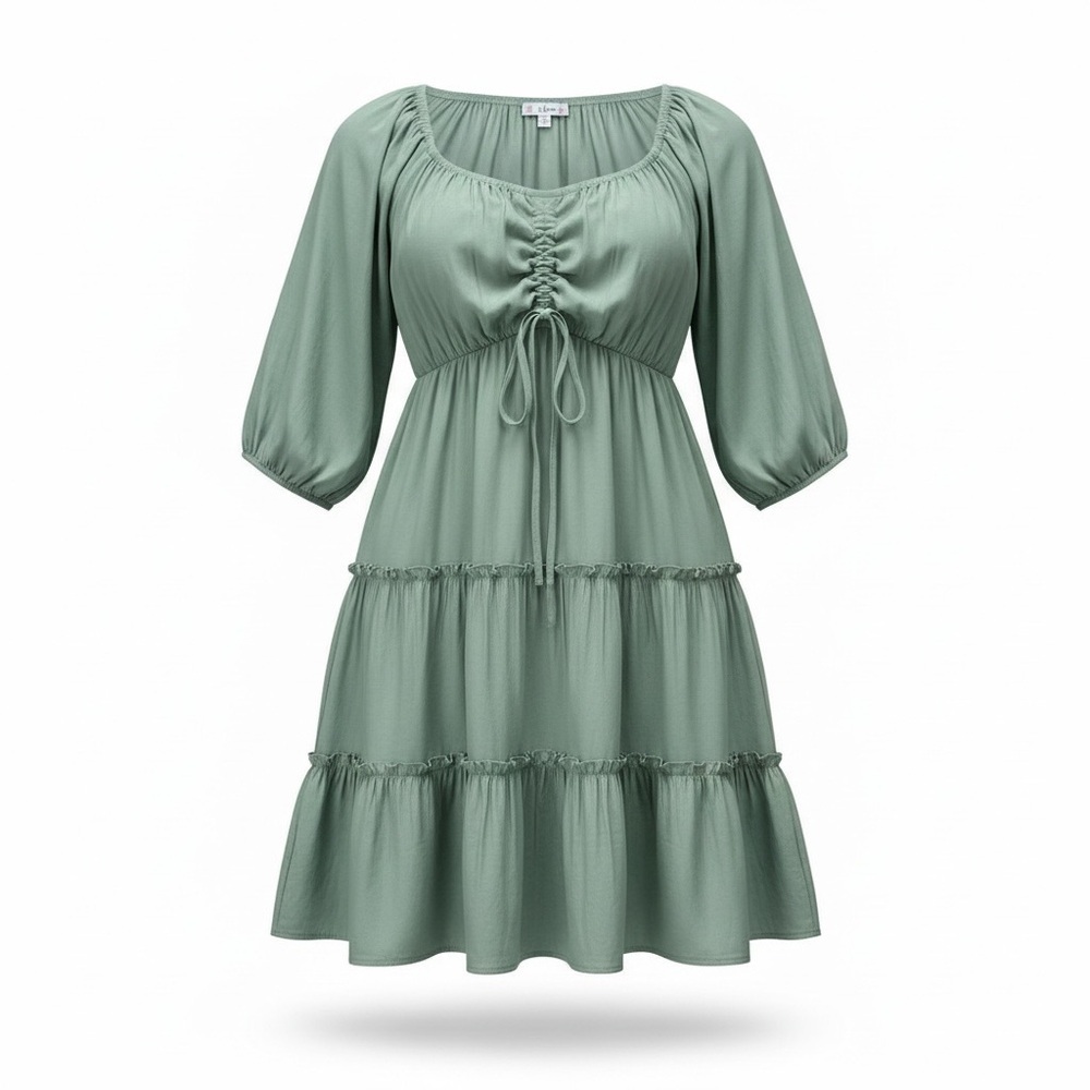 L Love Ruffle Dress Sage Green Size Medium